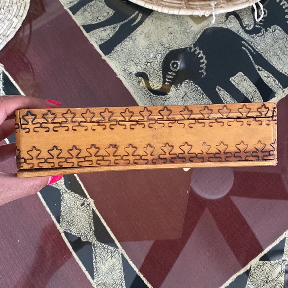 Vintage Pyrography Fruit Trinket Wooden Box - Picture 9 of 15